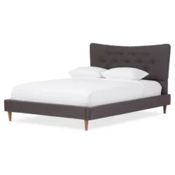 Hannah Mid - Century Modern Fabric Platform Bed - Baxton Studio -Urban Dwell Gear Outlet Store GUEST 7e515f77 6c3f 4051 b0cb a86c73b97410