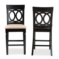 Set Of 2 Verina Upholstered Wood Counter Height Barstools Sand/Espresso - Baxton Studio -Urban Dwell Gear Outlet Store GUEST 7e709077 9478 4f8a 93a8 368cda607cc3