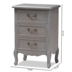 3 Drawer Capucine Finished Wood Nightstand Gray - Baxton Studio -Urban Dwell Gear Outlet Store GUEST 7eee3b7b c8b8 4a24 9ebe 103bb324c683