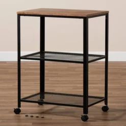 Verna Metal And Wood Kitchen Serving Cart Oak Brown/Black - Baxton Studio 9 Verna Metal And Wood Kitchen Serving Cart Oak Brown/Black - Baxton Studio -Urban Dwell Gear Outlet Store GUEST 7fd54257 9a00 4696 9a50 4343d5962208