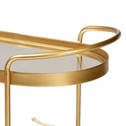 Kamal Glam Brushed Metal And Mirrored Glass 2 Tier Mobile Wine Bar Cart Gold - Baxton Studio -Urban Dwell Gear Outlet Store GUEST 7fdb4788 9cc6 44ae 9d85 7ff4ff08d113
