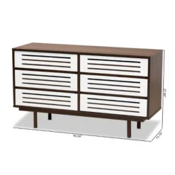 6 Drawer Wood Dresser And Meike Two-Tone Walnut/White - Baxton Studio -Urban Dwell Gear Outlet Store GUEST 7feb814e d3bf 48cf bf96 c0148a3376e5