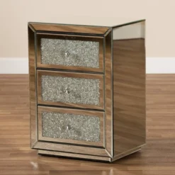 Talan 3 Drawers Mirrored Nightstand - Baxton Studio 11 Talan 3 Drawers Mirrored Nightstand - Baxton Studio -Urban Dwell Gear Outlet Store GUEST 80865d92 42d6 48ac b798 0f4b23830578