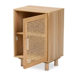 Maclean Rattan Wood 1 Door Nightstand Natural/Brown - Baxton Studio -Urban Dwell Gear Outlet Store GUEST 80c8de23 c5e2 4fe6 8609 fb3821c47d91