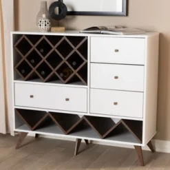 Baxton Studio Savino And Walnut Finished Wood Wine Cabinet White/Brown - BaxtonStudio 11 Baxton Studio Savino And Walnut Finished Wood Wine Cabinet White/Brown - BaxtonStudio -Urban Dwell Gear Outlet Store GUEST 81486eca 447a 418c 8b2b be0d6d2a7211