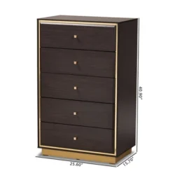 Cormac Wood And Metal 5 Drawer Storage Chest - Baxton Studio -Urban Dwell Gear Outlet Store GUEST 823cfe24 c263 43ba 8a7a 5499f267c696
