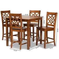 5pc Nicolette Wood Pub Dining Set Walnut/Brown - Baxton Studio -Urban Dwell Gear Outlet Store GUEST 8274cc57 d63c 4189 bd41 1e221cd80a5b