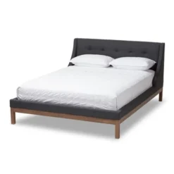 Louvain Modern And Contemporary Fabric Upholstered Walnut - Finished Platform Bed Dark Gray - Baxton Studio 17 Louvain Modern And Contemporary Fabric Upholstered Walnut - Finished Platform Bed Dark Gray - Baxton Studio -Urban Dwell Gear Outlet Store GUEST 82868ba9 17be 47f0 bc79 319a3fc932bd