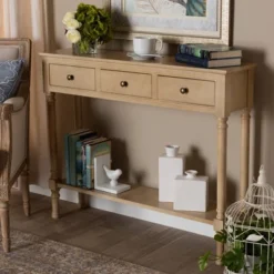 3 Drawer Calvin Wood Entryway Console Table - Baxton Studio -Urban Dwell Gear Outlet Store GUEST 830f297e 4161 428d 8703 4bbb46984e60