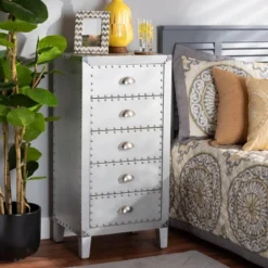Carrel Metal 5 Drawer Accent Chest Silver - Baxton Studio 13 Carrel Metal 5 Drawer Accent Chest Silver - Baxton Studio -Urban Dwell Gear Outlet Store GUEST 8338038c 8c19 4b1a 8677 e7160fd41abc