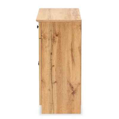 Lauren Wood 2 Door Buffet Kitchen Cabinet Oak Brown/Black - Baxton Studio 3 Lauren Wood 2 Door Buffet Kitchen Cabinet Oak Brown/Black - Baxton Studio - Image 3