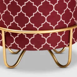 Candice Quatrefoil Velvet Upholstered Metal Ottoman Red - Baxton Studio -Urban Dwell Gear Outlet Store GUEST 8416870d f676 4230 a4f0 d290feffafb6