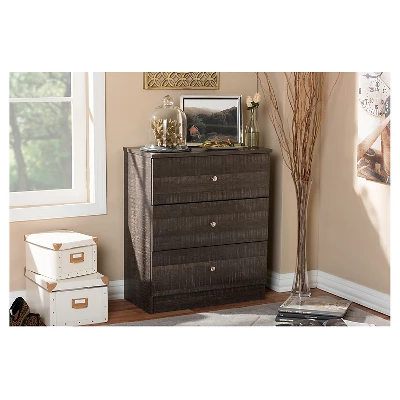 Deacon Modern And Contemporary Wood 3 Drawer Storage Chest Espresso Brown - Baxton Studio 5 Deacon Modern And Contemporary Wood 3 Drawer Storage Chest Espresso Brown - Baxton Studio - Image 5