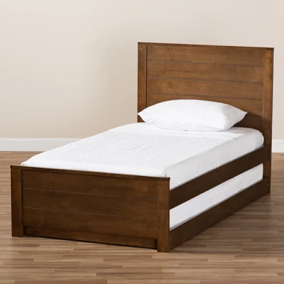 Twin Catalina Modern Classic Mission Style Finished Wood Platform Bed With Trundle - Baxton Studio 1 Twin Catalina Modern Classic Mission Style Finished Wood Platform Bed With Trundle - Baxton Studio