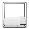 Queen Eva Vintage Industrial Finished Metal Canopy Bed Black - Baxton Studio