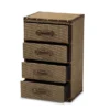 Owen Fabric Upholstered 4 Drawer Accent Storage Cabinet Brown - Baxton Studio