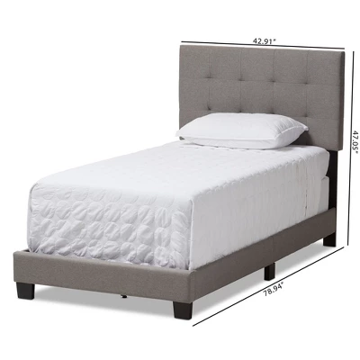 Twin Brookfield Modern And Contemporary Fabric Upholstered Bed - Baxton Studio 7 Twin Brookfield Modern And Contemporary Fabric Upholstered Bed - Baxton Studio - Image 7