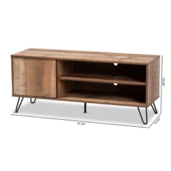 Iver 1 Door Wood TV Stand For TVs Up To 50" Rustic Oak/Dark Brown - Baxton Studio -Urban Dwell Gear Outlet Store GUEST 8874ea5f ca3a 4a32 abb0 e4e9a7a7d3c7