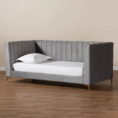 Oksana Velvet Daybed - Baxton Studio 5 Oksana Velvet Daybed - Baxton Studio - Image 5