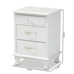 Layton Wood 3 Drawer Nightstand White - Baxton Studio -Urban Dwell Gear Outlet Store GUEST 8ab25e2b 899d 4ef4 b2f0 c0fd3fa71d5f