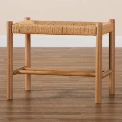 Saura Wood Hemp Accent Bench Oak Brown - Baxton Studio -Urban Dwell Gear Outlet Store GUEST 8b702ed0 618c 4e66 8d8f 1e91945b9c7c
