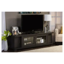 Viveka Wood Cabinet With 2 Glass Doors And 2 Doors TV Stand For TVs Up To 75" Dark Brown - Baxton Studio -Urban Dwell Gear Outlet Store GUEST 8bb4a30f 13e6 4d9d 9d4b a3750365a12e