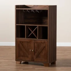 Carrie Walnut Finished Wood Wine Storage Cabinet Walnut - Baxton Studio -Urban Dwell Gear Outlet Store GUEST 8bf6ac08 639f 4efa b8b4 6902c7e7308e