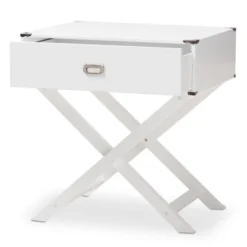 Curtice 1 Drawer Wooden Nightstand White - Baxton Studio