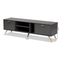 Kelson Wood TV Stand For TVs Up To 55" Dark Gray/Gold - Baxton Studio 9 Kelson Wood TV Stand For TVs Up To 55" Dark Gray/Gold - Baxton Studio -Urban Dwell Gear Outlet Store GUEST 8daa77b0 01e9 47a6 b3ef 0595c968315a