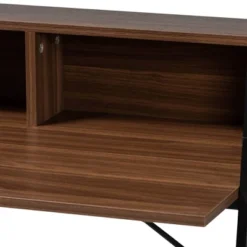 Palmira Wood And Metal Desk With Shelves Walnut Brown/Black - Baxton Studio -Urban Dwell Gear Outlet Store GUEST 8ddb5377 7b2e 41a6 b37e c868fed8e287