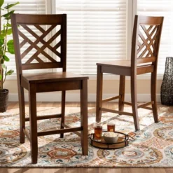 2pc Caron Wood Counter Stool Set - Baxton Studio -Urban Dwell Gear Outlet Store GUEST 8e1fa5ea 8e85 42c2 960b 728c1d357704