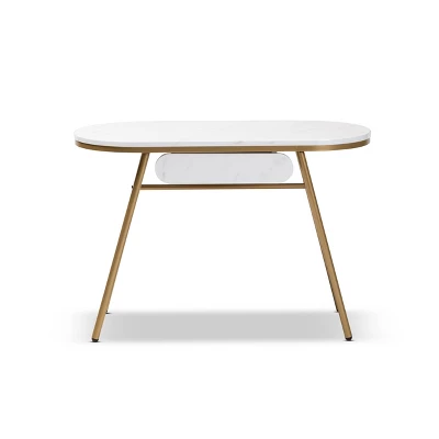 Mabel Metal Console Table With Faux Marble Tabletop Gold - Baxton Studio 2 Mabel Metal Console Table With Faux Marble Tabletop Gold - Baxton Studio - Image 2