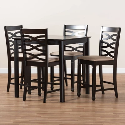 Lanier Wood Pub Counter Height Dining Set Espresso - Baxton Studio 3 Lanier Wood Pub Counter Height Dining Set Espresso - Baxton Studio - Image 3
