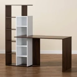 Rowan Two-Tone Wood Storage Computer Desk With Shelves White/Walnut - Baxton Studio 12 Rowan Two-Tone Wood Storage Computer Desk With Shelves White/Walnut - Baxton Studio -Urban Dwell Gear Outlet Store GUEST 9152ddaf 4ae6 4394 b2ed a50c645be471