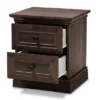 Nolan 2 Drawer Wood Nightstand Brown/Black - Baxton Studio