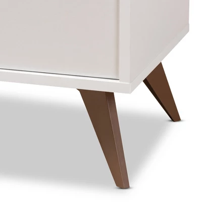 Baxton Studio Serafino And Walnut Finished Wood Wine Cabinet White/Brown - BaxtonStudio 4 Baxton Studio Serafino And Walnut Finished Wood Wine Cabinet White/Brown - BaxtonStudio - Image 4