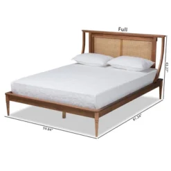 Jamila Wood And Synthetic Rattan Platform Bed Walnut Brown - Baxton Studio -Urban Dwell Gear Outlet Store GUEST 918400a4 92c8 467f 9aff aaefddb3f409