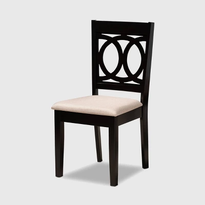 7pc Lenoir Upholstered Wood Dining Set Sand Brown/Espresso - Baxton Studio 1 7pc Lenoir Upholstered Wood Dining Set Sand Brown/Espresso - Baxton Studio