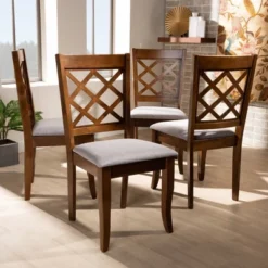 Set Of 4 Brigitte Dining Chair Gray/Walnut - Baxton Studio -Urban Dwell Gear Outlet Store GUEST 91bc65bc ad1c 466a 8e77 aa508bbe4355