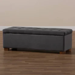 Roanoke Velvet Upholstered Grid Tufted Storage Ottoman Bench - Baxton Studio -Urban Dwell Gear Outlet Store GUEST 92101631 528c 4ecd abcc 20ff864791d6