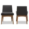 Set Of 2 Nexus Mid Century Modern Walnut Wood Fabric Upholstered Dining Side Chair - Baxton Studio