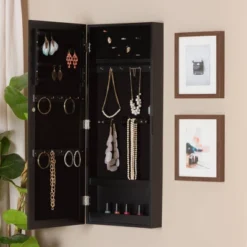 Pontus Wood Wall-Mountable Jewelry Armoire With Mirror - Baxton Studio 14 Pontus Wood Wall-Mountable Jewelry Armoire With Mirror - Baxton Studio -Urban Dwell Gear Outlet Store GUEST 92684dcb e2a1 427d 86b0 1b61c440d3e9