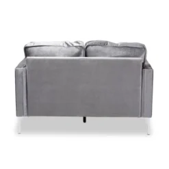 Baxton Studio Clara Velvet Fabric Upholstered 2 Seater Loveseat Gray - BaxtonStudio -Urban Dwell Gear Outlet Store GUEST 929b4417 056b 4679 bd83 71a02f46170f