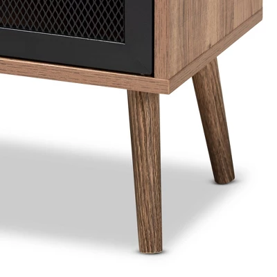 Yuna Natural Brown Wood And Metal 2 Door Storage Cabinet Natural Brown/Black - Baxton Studio 5 Yuna Natural Brown Wood And Metal 2 Door Storage Cabinet Natural Brown/Black - Baxton Studio - Image 5