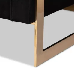 Ambra Velvet Upholstered And Button Tufted Sofa Black/Gold - Baxton Studio -Urban Dwell Gear Outlet Store GUEST 941369cb 0f7e 44ae 839b 9af19df1076b