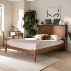 Danielle Wood Platform Storage Bed With Built-In Shelves Ash Walnut - Baxton Studio -Urban Dwell Gear Outlet Store GUEST 942121e0 6c24 4e47 8002 05e64e31fb03