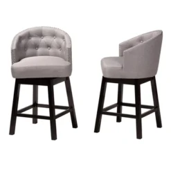 2pc Theron Fabric And Wood Swivel Counter Stool Set - Baxton Studio 10 2pc Theron Fabric And Wood Swivel Counter Stool Set - Baxton Studio -Urban Dwell Gear Outlet Store GUEST 942ecb5d 99bf 4076 99de 5b7cd66a64b8