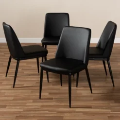 Set Of 4 Darcell Modern And Contemporary Faux Leather Upholstered Dining Chairs - Baxton Studio -Urban Dwell Gear Outlet Store GUEST 94d4e8d0 0f10 4466 a3bc 38f2ebd77741
