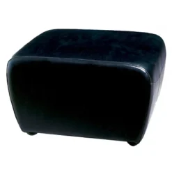 Full Leather Ottoman With Rounded Sides Black - Baxton Studio