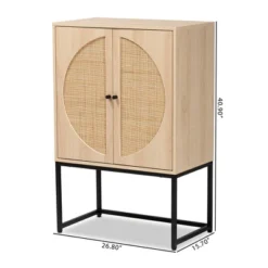 Ardon Bohemian Wood And Metal 2 Door Storage Cabinet With Rattan Light Brown/Black - Baxton Studio -Urban Dwell Gear Outlet Store GUEST 95730e09 a1a5 4fd3 ba58 f454de330297